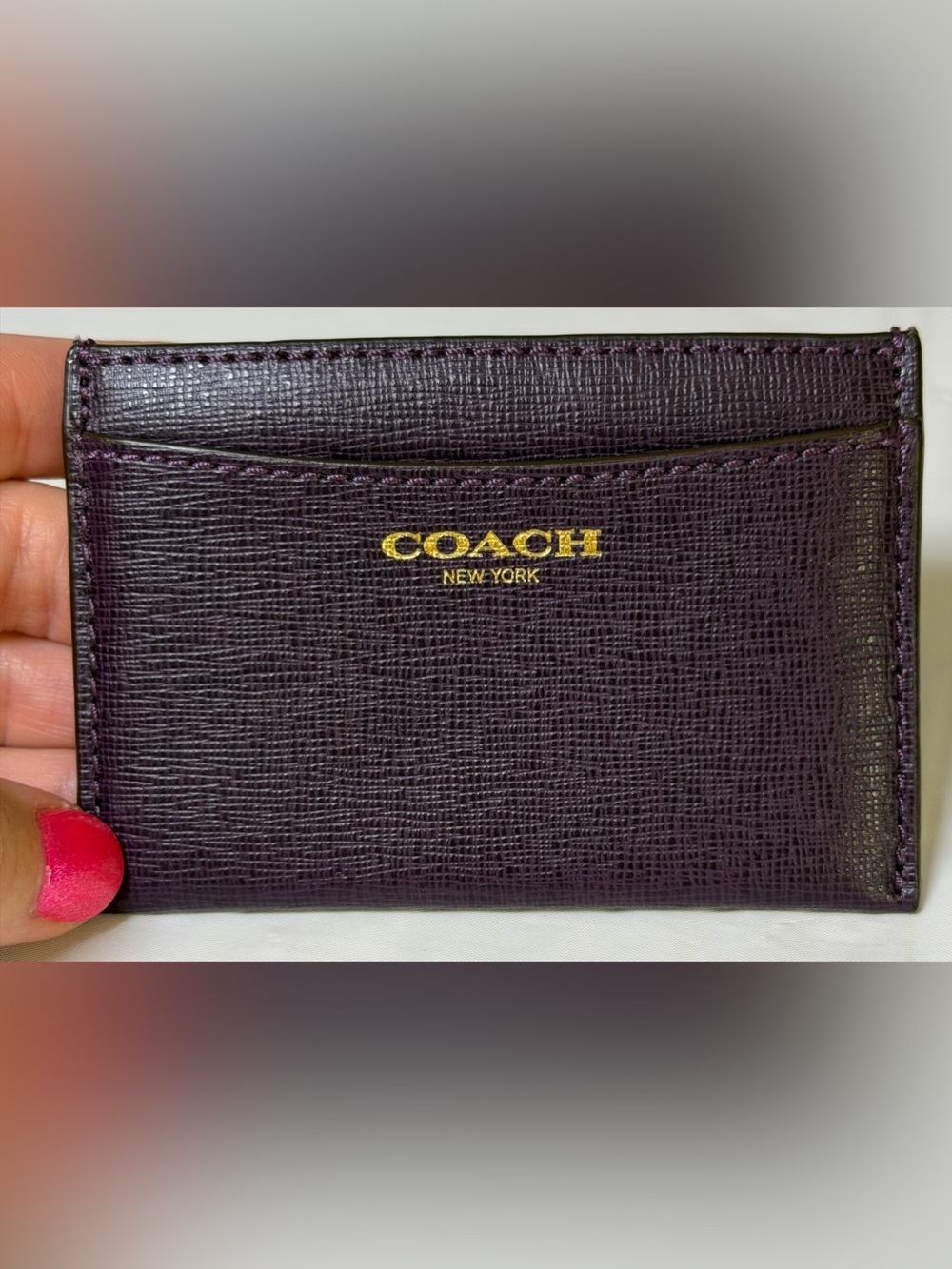 Coach purple card holder
